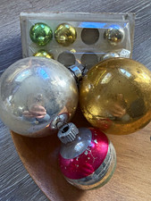Vintage Shiny Brite & others lot of  Glass Christmas Bauble Ornaments picture