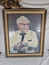 Vintage Colonel Sanders Portrait Original Restaurant  Advertisement As Is Condit picture