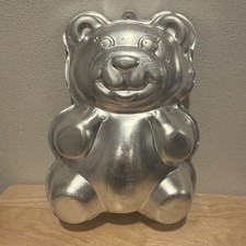 Wilton 1986 Vintage Teddy Bear Aluminum BIRTHDAY Cake Pan Mold 0144 picture