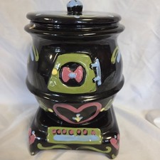 Vintage 1950's California Clemisons Black Potbelly Stove Cookie Jar picture