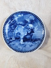 Vtg Tove Svendsen Dog Hunde Platte English / Englisch Bulldog Made in Denmark picture