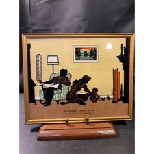 Vintage Farmers Bank of Tifton Reverse Glass Silhouette Art Thermometer Frame picture