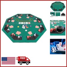 48-Inch Folding Poker Table Top for 8 Players with Cupholders and Chip Trays picture