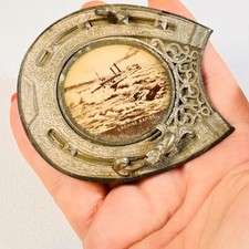 Antique Lachine Rapids Steamship Horseshoe Souvenir Metal Paperweight Tray AS IS picture