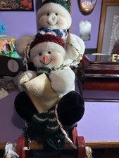 Avon 2000 A Magical Winter Sleigh Ride Musical Snowmen Christmas Sled Untested picture