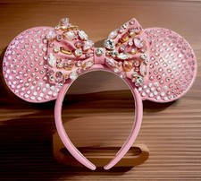 Disney x BaubleBar Dazzling Pink Crystal Minnie Mouse Ears Headband with Bow NWT picture