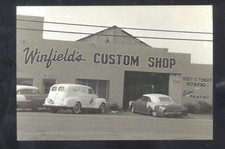 REAL PHOTO LOS ANGELES CALIFORNIA WINFIELD'S CUSTOM CAR SHOP POSTCARD COPY picture