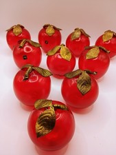 1960's Vintage Christmas Ornaments Glass Hong Horizons Red Apples Japan  picture