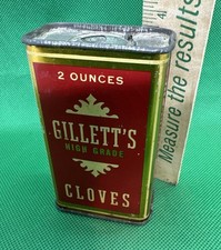 Rare antique GILLETT’S Cloves 2 oz size FRANK TEA SPICE Co. Ohio 3 3/4” Tall picture