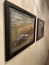 Porsche Vintage “Around Stuttgart “ Framed In Upgraded Heavy Wooden Frame, 1979 picture