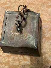 Vintage Art & Craft Style Copper Hanging Lantern With Art  Glass of 1900 - 1940 picture