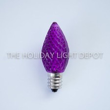 25 C7 Purple LED Faceted Christmas Light Bulbs LED Retro Fit Dimmable picture