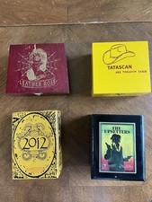 Lot of 4 Empty Wooden Cigar Boxes Drew Estate Tatascan 2012 Upsetters Decor picture