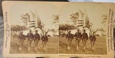 Antique 1898 Spanish-American War Stereoview Photo 2nd Infantry picture