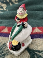 Belleek Irish Vintage RARE Leprechaun Painted 5” Elf Pixie Knome   picture