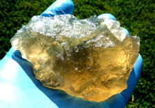 Libyan Desert Glass Meteorite Tektite impact specimen( 775 ct)Natural Hole Green picture
