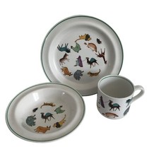 Arabia Finland Child Set Plate Cup Bowl Zoo Animals Parade Anja Jurrikkala 50s picture
