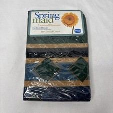 VTG 1990s Springmaid Amalfi Navy Set of 2 Standard Pillowcases 180 Percale NEW picture
