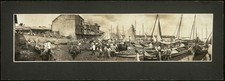 Photo:Panama Panama 1909 Waterfront Market Boats Panoramic Photo picture