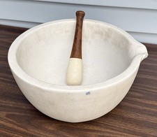 Huge COORS 12” Diameter Porcelain MORTAR and 9-1/2” Pestle-MORTAR WEIGHS 27 Lbs picture