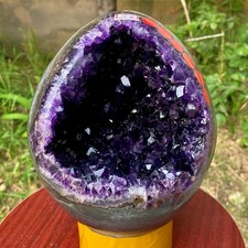 8.13LB High quality Natural Amethyst geode quartz crystal Dinosaur egg healing picture
