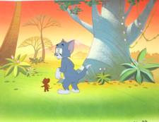 1980 TOM JERRY Filmation ORIGINAL PRODUCTION drawing CEL + BACKGROUND picture