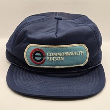 Vintage Commonwealth Edison ComEd Snapback Rope Hat Cap Embroidered Logo Patch picture