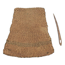 Antique Native American Woven Flat Bag  Proto-Historic Yucca w Green Pigmen picture
