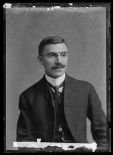 Photo:Unidentified Man Portrait Glasses Mustache Studio Photograph picture