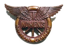 ORIGINAL WWI WW1 WOMENS MOTOR CORPS DRIVER BADGE INSIGNIA COLLAR PIN picture
