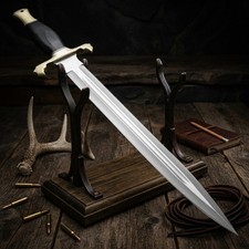 ARKANSAS CUSTOM MADE D2 STEEL DOUBLE EDGE TACTICAL SRUVIAL HUNTING SHORT SWORD picture