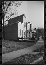 Photo:1930s Row Houses Residential Street Sidewalk Houses picture
