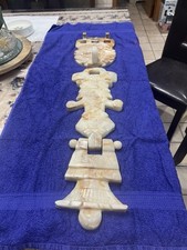 Aztec Mayan Marble/Onyx Large Stone Hand Carved Wall Hanging 33” Long W/bracket picture
