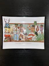 Hopi  Deer Kachina Indian Story Jay Datus Mural Glass Tray National Bank AZ 7x9” picture