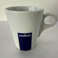 Lavazza 10 oz Coffee Mug O loop Handle Blue Ribbon Logo Cup & Saucer Portugal picture
