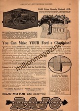 1922 Ford Model T Original ad for Rajo Model Engine Cylinder head - Racine WI picture