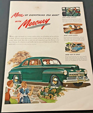 Green 1947 Mercury Coupe - Vintage Original Color Car Print Ad / Wall Art picture
