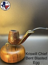 Vintage Kriswill Chief Bent Blasted Egg Tobacco Pipe picture