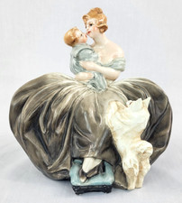 Vintage Guido Cacciapuoti Italy Art Deco Maternity Mother Baby Dog Figure Milan picture