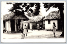RPPC c1950s Haiti Village Life Thatched Houses Gevaert Postcard picture