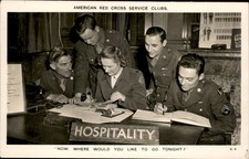 American Red Cross service club WWII c1940s Real Photo Vintage Postcard picture