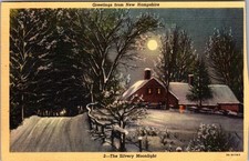 1946 Post Manchester, New Hampshire, Greetings From N.H., The Silvery Moon 2604 picture