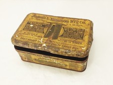 Vtg antique advertising Litho TIN horse harness clinch rivet case box 1890s picture