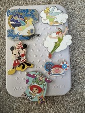 Disney pin lot Of 6 Authentic Pins . Board Included. picture
