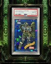 Topps 2025 Marvel Sapphire Doctor Doom #148 PSA 10 Gem Mint POP 15 picture