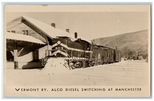 c1910's Vermont RY. Alco Diesel Switching At Manchester RPPC Photo Postcard picture