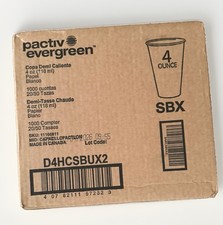 NEW Case of 1000 Hot Starbucks SBX Paper Cups 4oz Bulk PACTIV EVERGREEN USA picture