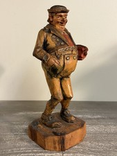 Vintage ANRI Italian Hand Carved Man With Umbrella 11 1/2