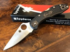 Spyderco Knife Delica 4 Flat Ground Black FRN Plain Edge VG-10 C11FPBK picture