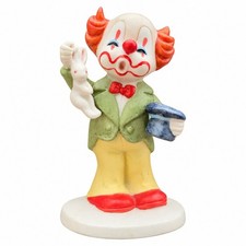 Vintage 1989 Lefton China Clown Magician Rabbit Figurine #07319 Bisque Porcelain picture